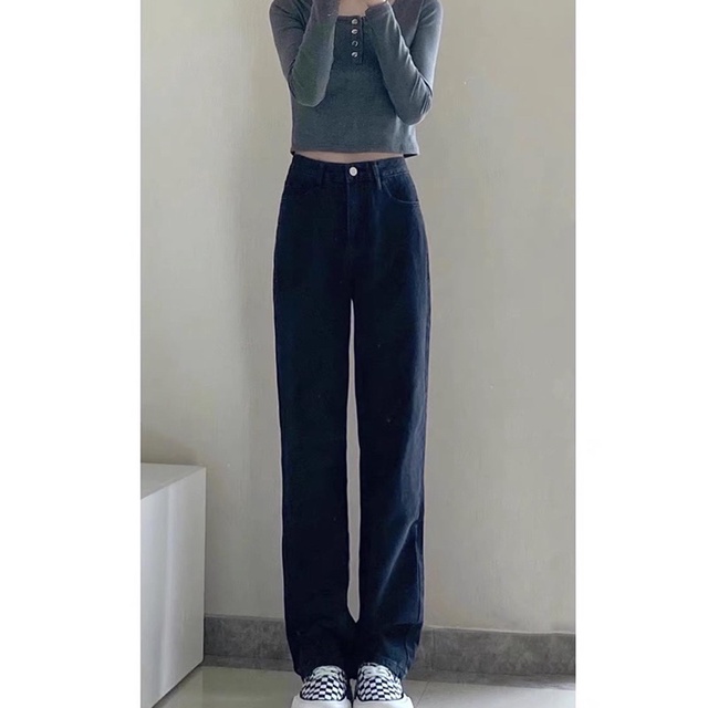 [Mã 44FASHIONSALE489 giảm 10K đơn 50K] QUẦN JEAN ỐNG RỘNG SUÔNG ĐEN-9930⚡️ Bán lỗ xin đánh giá 5🌟⚡️