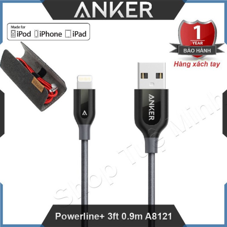 XỦ XẢ TOÀN BỘ Cable Lightning Anker Powerline+ A8121 0.9m - Cable sử dụng cho iPhone iPad XỦ XẢ TOÀN BỘ