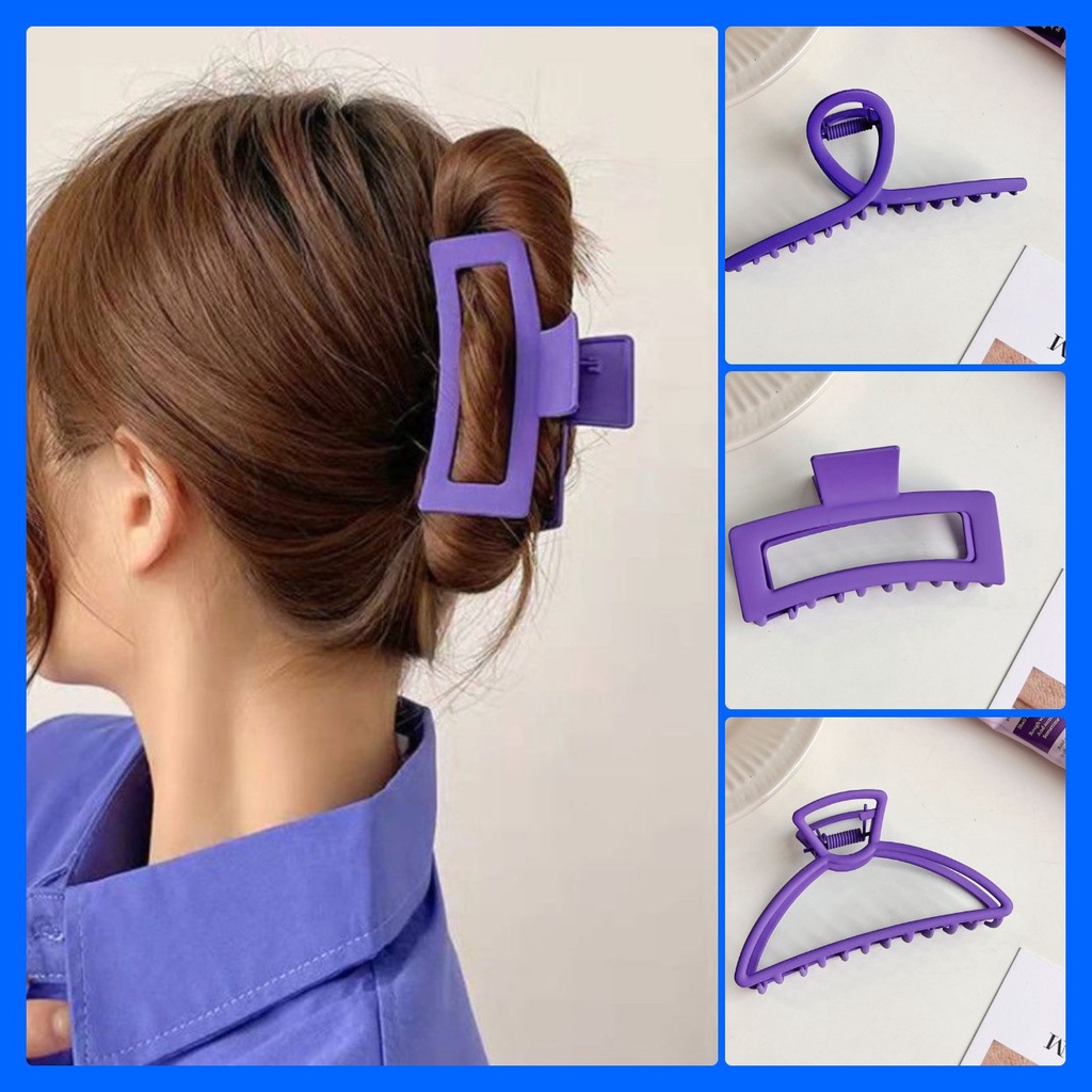 Cặp tóc càng cua, Kẹp kim loại màu Tím Hottrend thời trang Hàn Quốc basic thanh lịch hiện đại giá rẻ