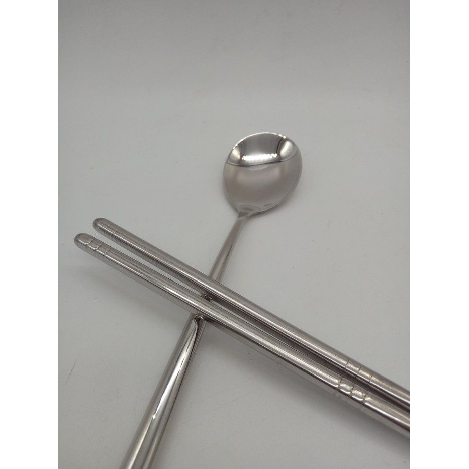 Bộ Muỗng Đũa Inox Phong Cách Hàn Quốc