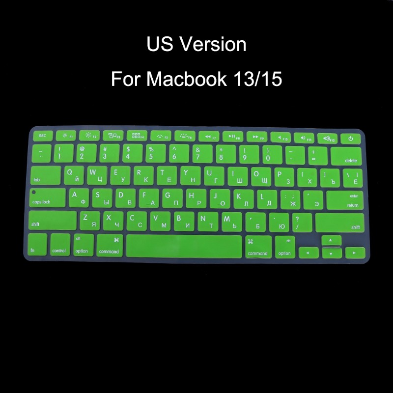 US Version Russian Keyboard Silicone Skin Cover For Apple Macbook Air Pro 13 15