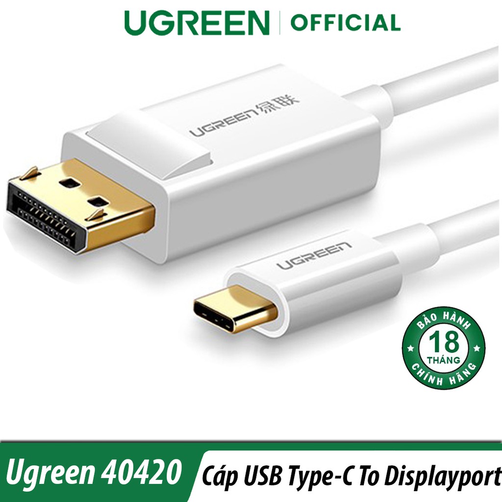 Thiết Bị Chuyển Đổi USB Type C Sang Cổng Displayport Dài 1.5M Ugreen 40420 Chính Hãng