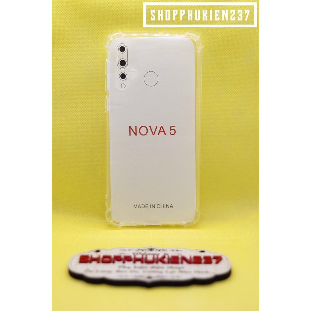 Ốp Lưng Huawei Nova 5 Ốp Dẻo Trong Suốt Chống Sốc 4 Góc Cao Cấp