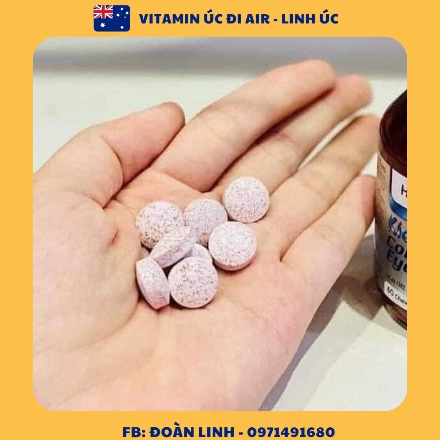 Bổ mắt Healthy Care Kids Computer Eyes cho Bé 60 viên, HÀNG CHUẨN ÚC, Viên Nhai Hỗ Trợ Mắt Cho Bé Healthy Care Kids