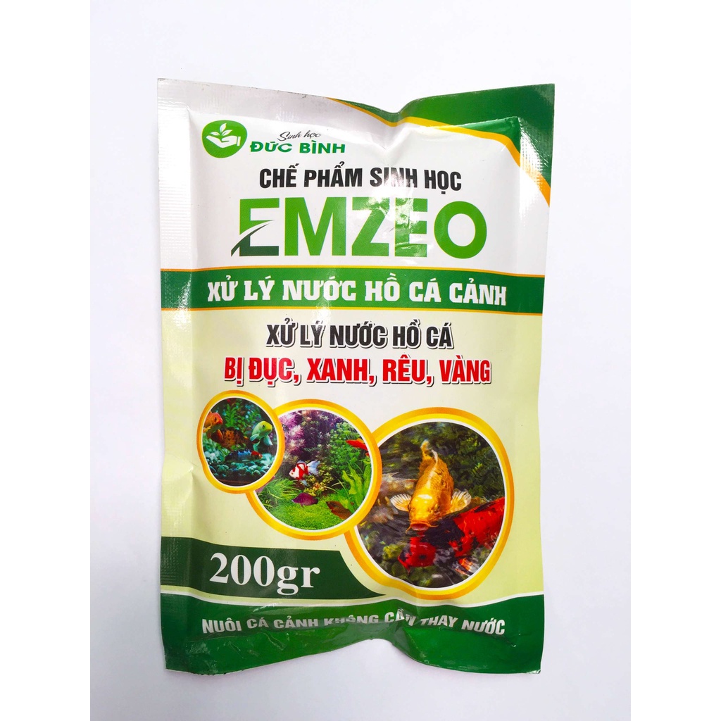 Chế phẩm emzeo xử lý nước hồ cá bị đục, xanh, rêu, vàng (emzeo cá cảnh)