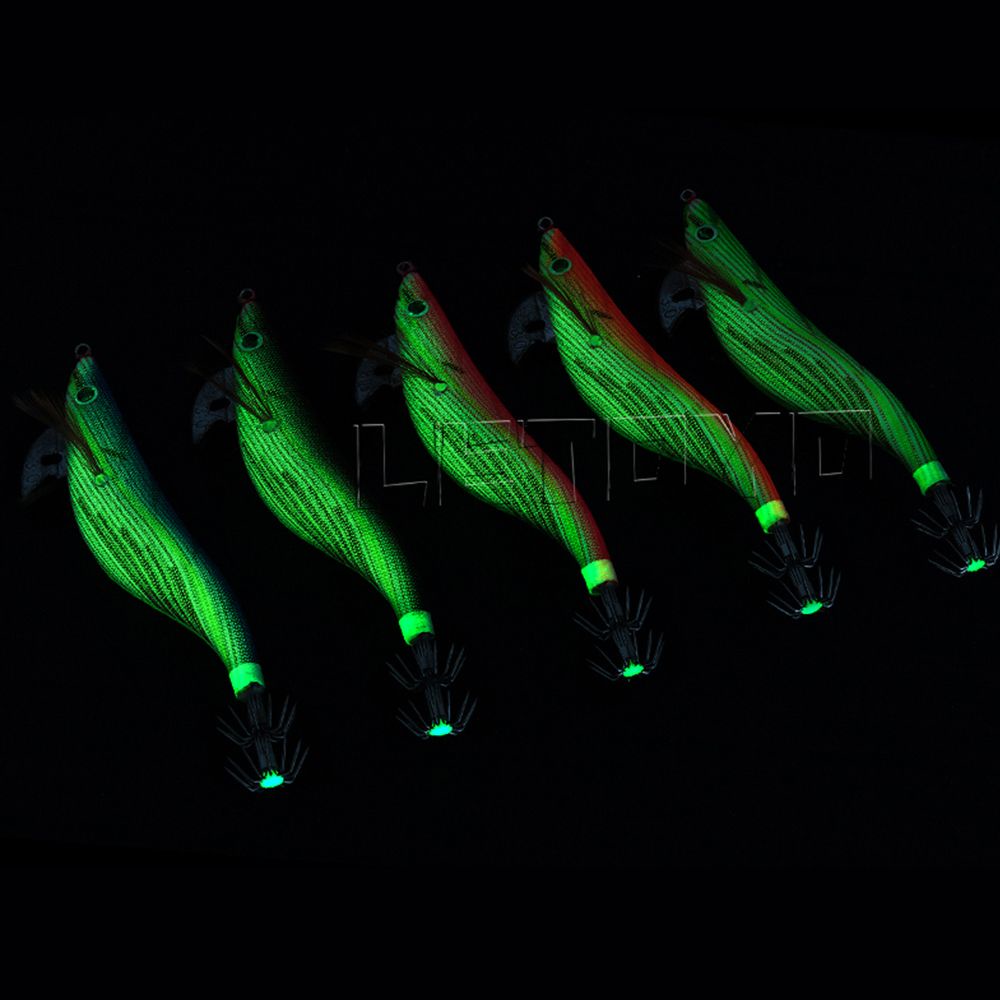 Mồi câu cá nhân tạo hình tôm mực dạ quang 3.0# 3.5# 92mm 15g / 110mm 21g 2021