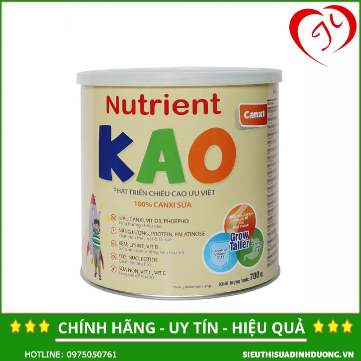 [CHÍNH HÃNG] Combo 2 lon sữa Nutrient KAO lon 700g