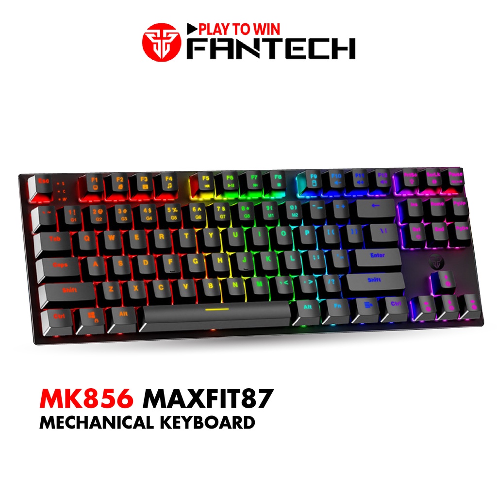 Bàn Phím Cơ Gaming FANTECH MAXFIT87 MK856 Blue/Red Switch Đèn Led RGB Full Anti Ghosting - Hàng Chính Hãng