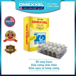 Viên uống bổ sung canxi Omexxel Calk2 30 viên - Xuất xứ Mỹ
