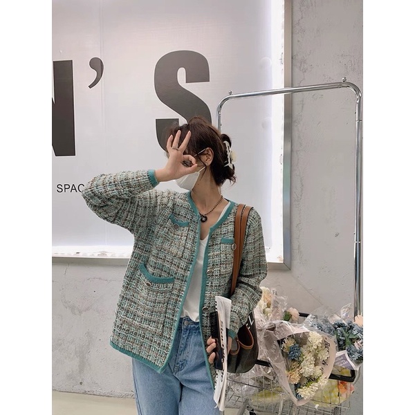 CDG Len xanh muối tiêu nữ thời trang 2021