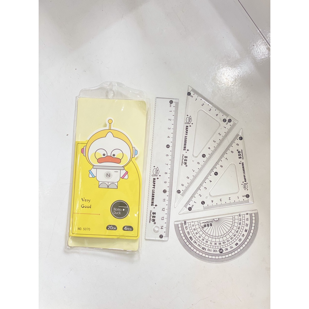 Bộ Eke Thước Kẻ Hình Con Vịt Dễ Thương Dành Cho Học Sinh