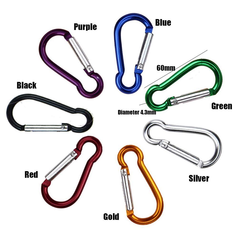 Set 2 / 5 Móc Khóa Carabiner Bằng Hợp Kim Nhôm 7 Màu Tùy Chọn