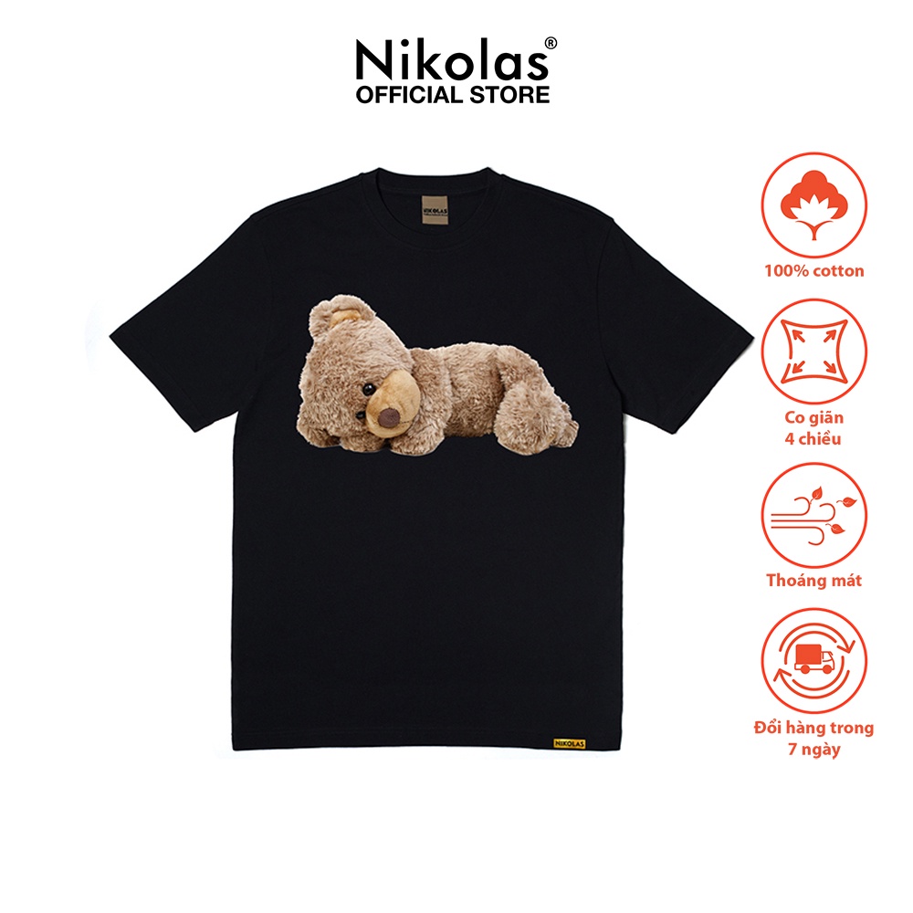 Áo thun phông Unisex Nikolas 100% Cotton Sweet Bear 2022