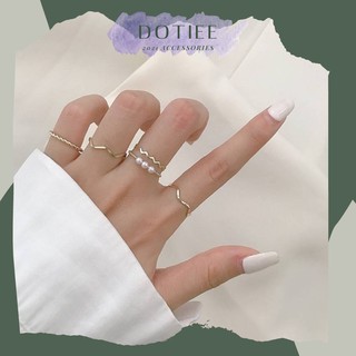 Nhẫn bộ mảnh Hàn Quốc (5 chiếc ) DOTIEE
