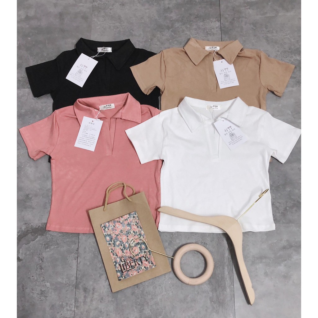 [SỈ LẺ] ÁO PHÔNG CROPTOP CỔ ĐỨC 4 MÀU BN | BigBuy360 - bigbuy360.vn