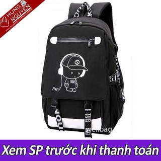 Balo phát quang hình cậu bé đựng Laptop (tặng khóa chống trộm, cáp USB)