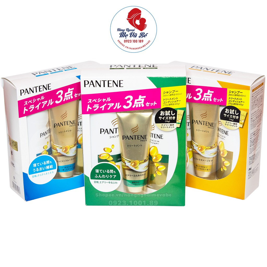 Set 3 bộ dầu gội xả Pantene Nhật Bản