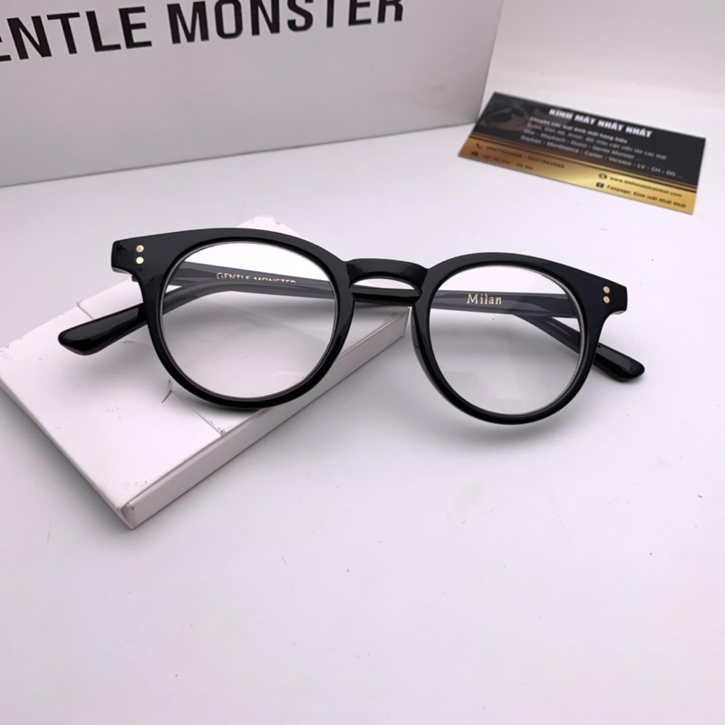Gọng kính giả cận GM Milan dáng tròn bản lề hợp kim chữ khắc chìm | BigBuy360 - bigbuy360.vn