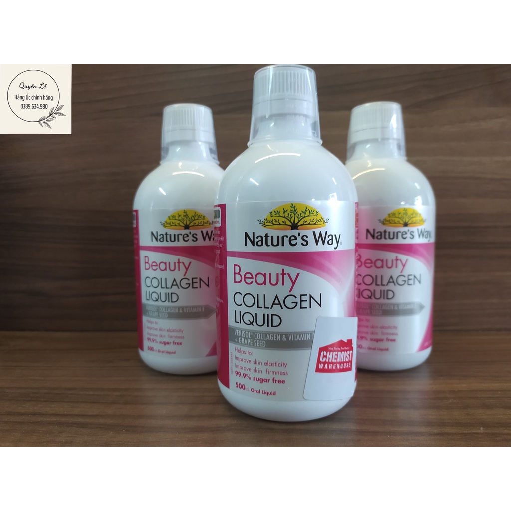 Nature’s Way Collagen Liquid Úc – Collagen dạng nước 500ml cho làn da trẻ đẹp_Hàng chemist đi air