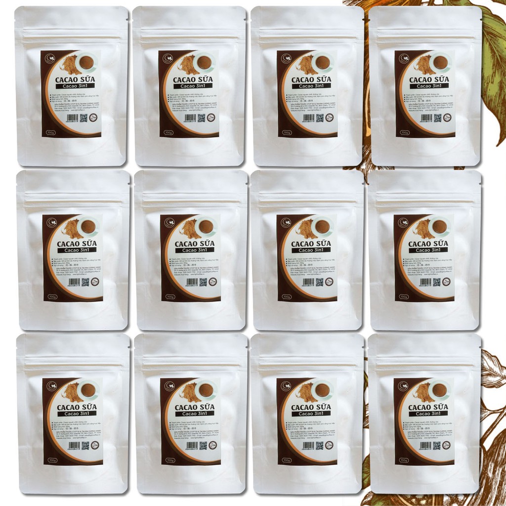 Combo 12 gói (100g/gói) - Cacao sữa GreenD Food