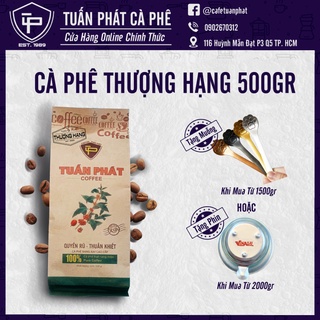 Cà Phê Thượng Hạng Rang Xay Mộc Nguyên Chất 500g - 100% Blend từ hạt Arabica & Robusta Từ Cà Phê Tuấn Phát