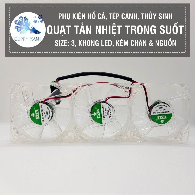 Quạt tảng nhiệt trong suốt cho hồ thủy sinh, tép cảnh - Quạt Đơn - Đôi - Ba
