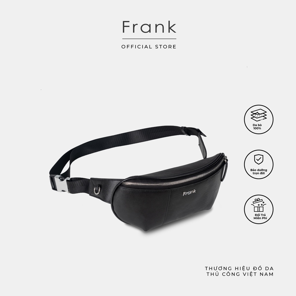 Túi Đeo Ngực Nam Da Bò Saffiano Cao Cấp FRANK Conary Sling Pouch, Túi Nam Sang Trọng Tiện Dụng