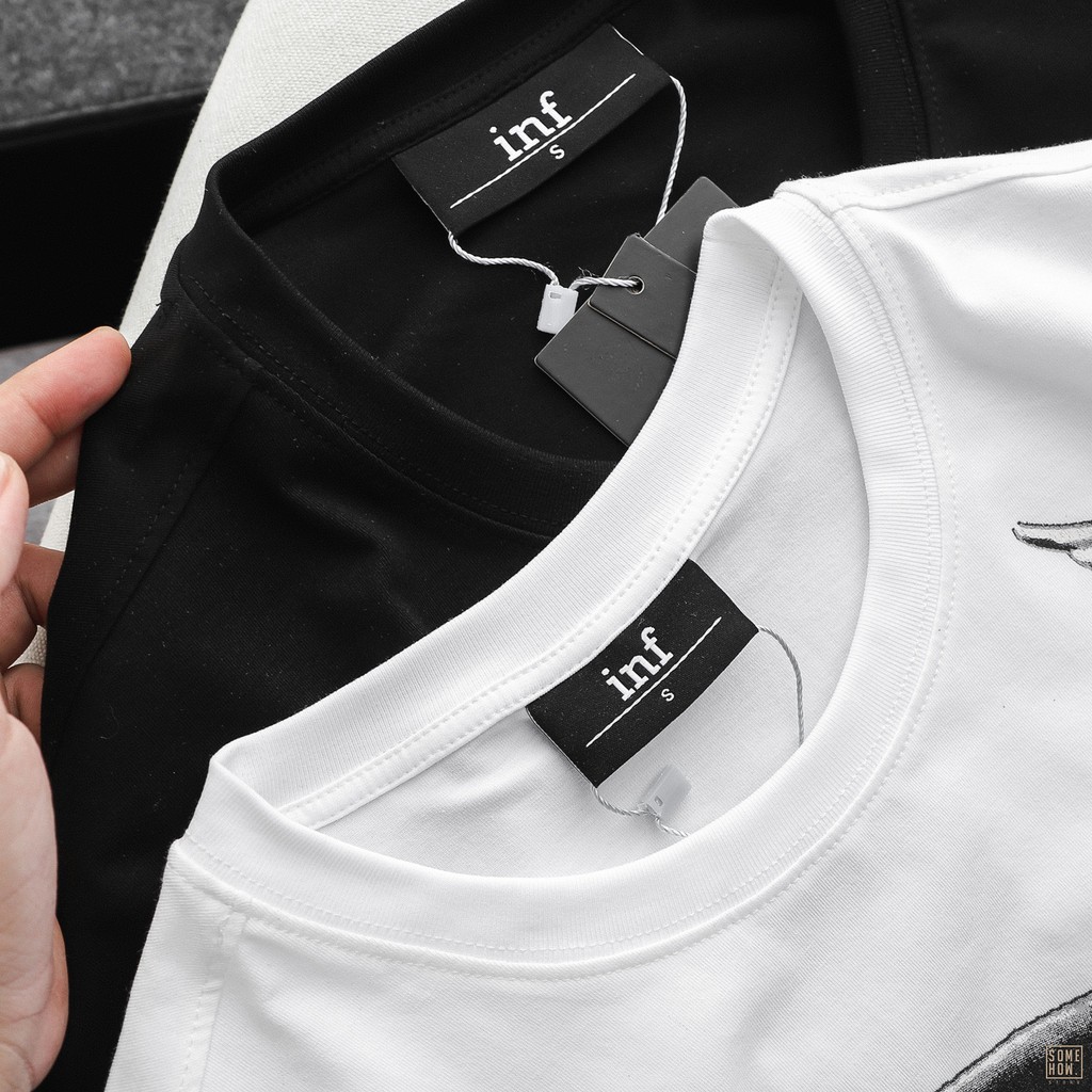 Áo Thun Nam Cổ Tròn INF In Hình Thiên Thần,Vải Cotton Co Giãn Form Regular AT010106 ,Somehowstore