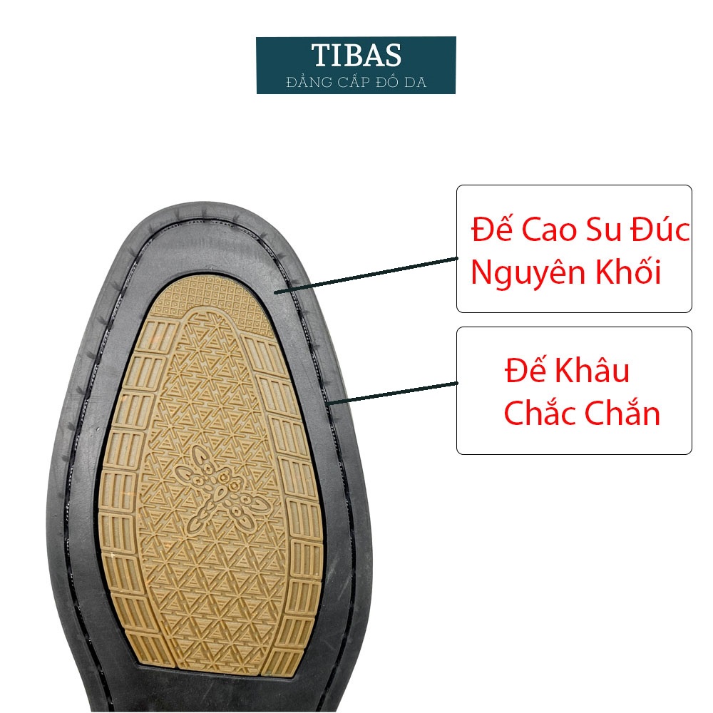 Giày Da Nam Cao Cấp Trung Niên TIBAS, Giày Da Bò Nguyên Tấm- 8910