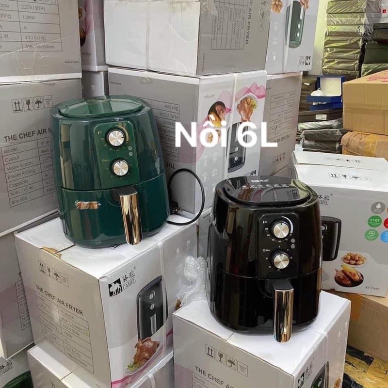 [Hoả tốc BH 6 tháng] Nồi chiên không dầu CAMEL 6L/8L công nghệ Rabit Air bảo hành 6 tháng