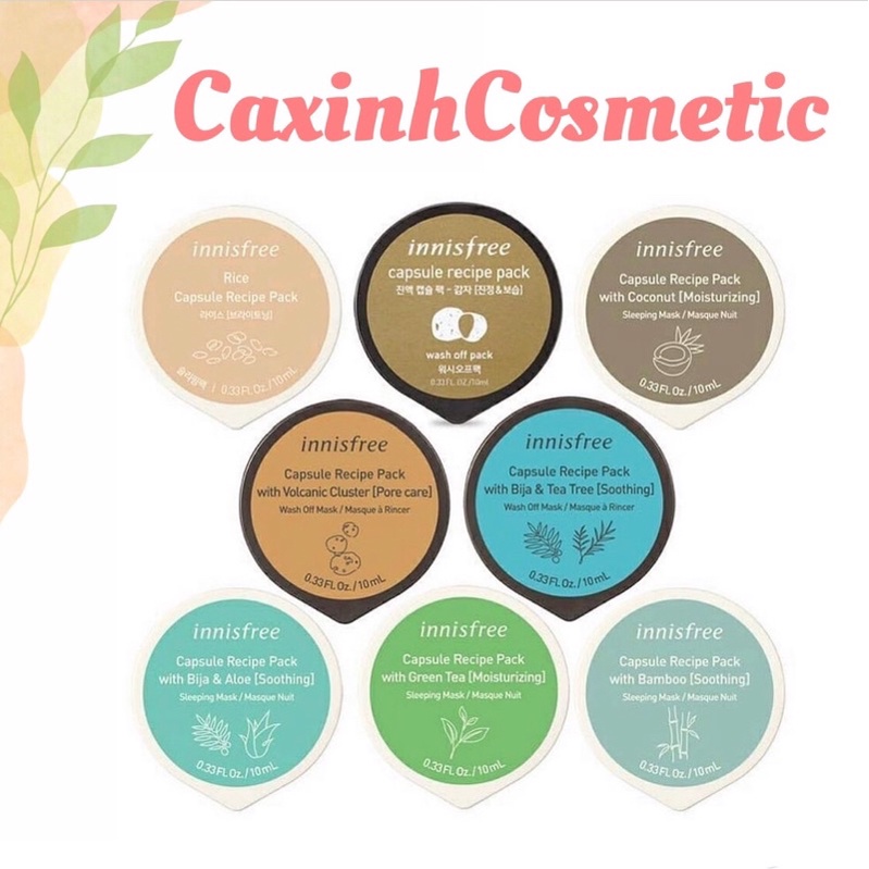 Mặt nạ dưỡng da Innisfree Capsule Recipe Pack – Seaweed/ Bija/ Volcanic