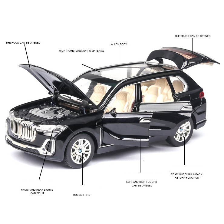 Xe mô hình BMW X7, tỉ lệ 1:24