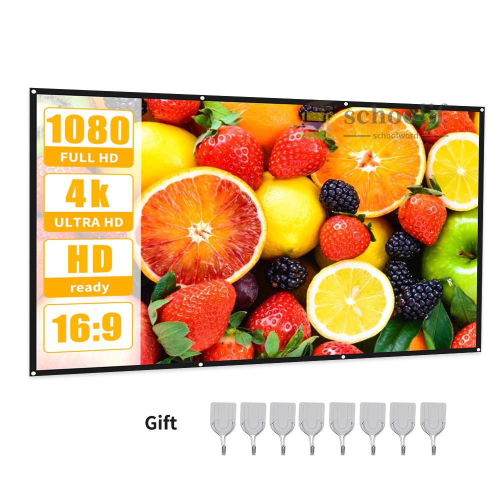 Màn Chiếu 16: 9 Hd 4k Hỗ Trợ Chiếu Phim 150 Inch Kèm Phụ Kiện