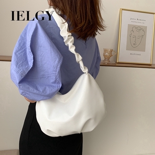 Túi đeo vai IELGY với thiết kế dây đeo xếp ly phong cách Hàn Quốc thời trang cho nữ