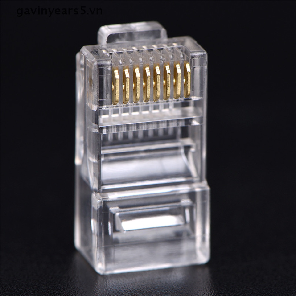 Bộ 50 Đầu Nối Mạng Pha Lê RJ45 CAT5 8P8C Chuyên Dụng Cho Máy Tính