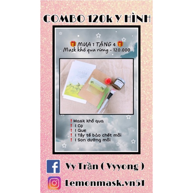 COMBO LEMONMASK KHỔ QUA RỪNG ( MUA 1 TẶNG 3 )
