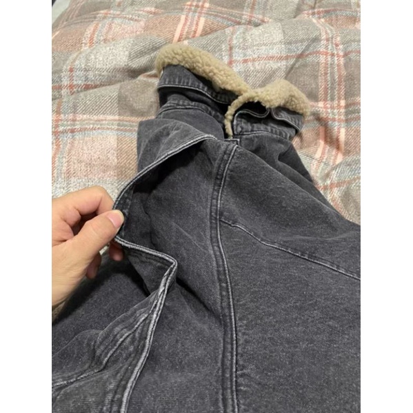 Bomber Jean Quảng Châu lót lông ấm ảnh thật chất đẹp