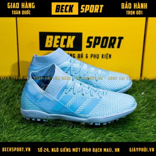 Giày Bóng Đá TQ Nemeziz 18.3 Xanh Ngọc Cổ Chéo TF