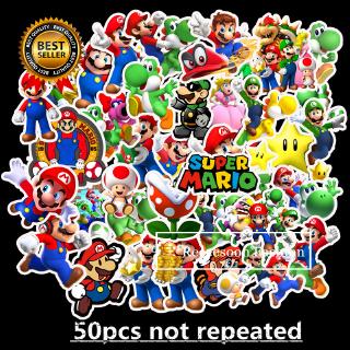 Bộ 50 miếng sticker in họa tiết Super Mario vui nhộn cho trẻ
