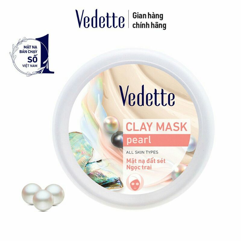 Mặt nạ đất sét vedet ngọc trai dạng hủ 145g