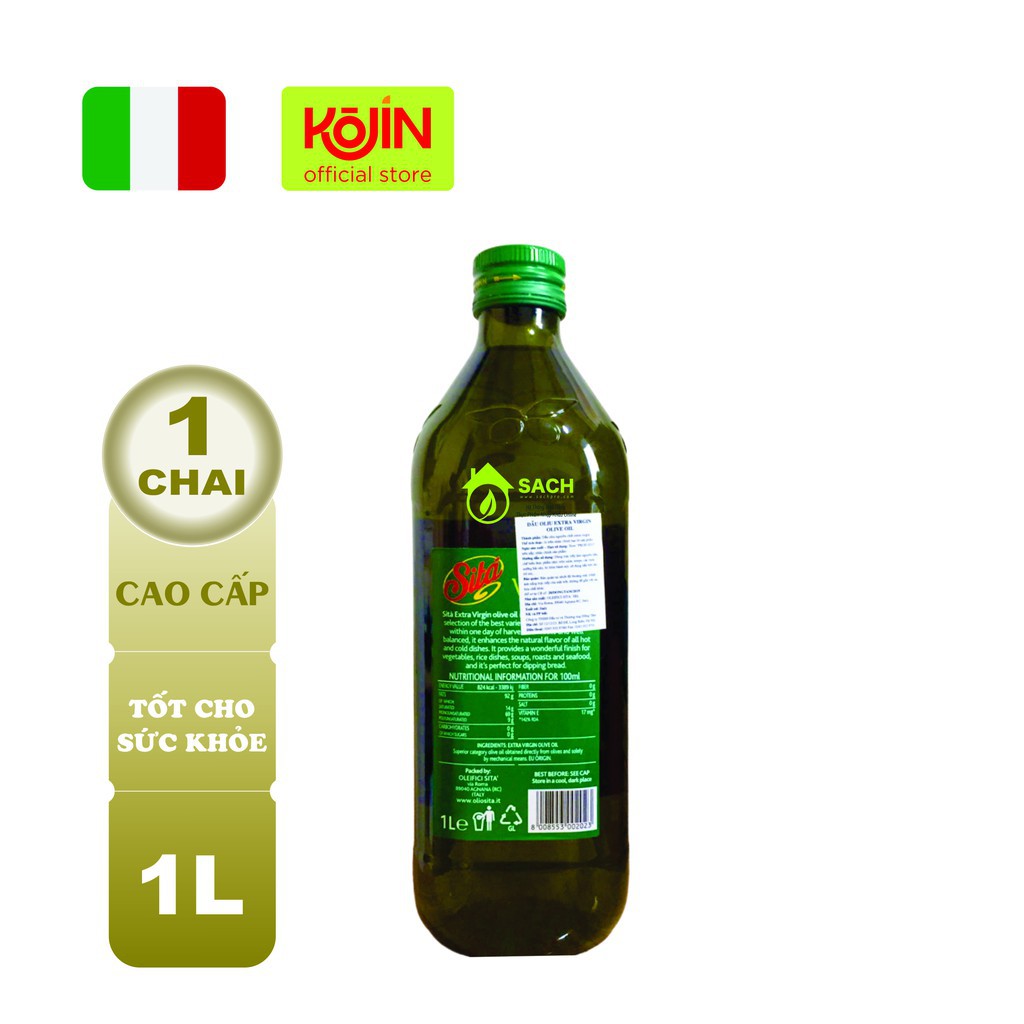 Dầu Olive Extra Virgin Italia Dầu Olive Siêu Nguyên Chất 100% Kojin Chai Thủy Tinh 1L Hàng Mới