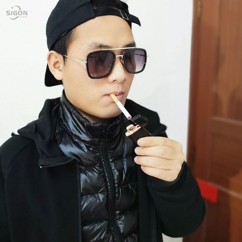 Kính mát gọng sắt chống tia UV phong cách retro thời trang cho nam