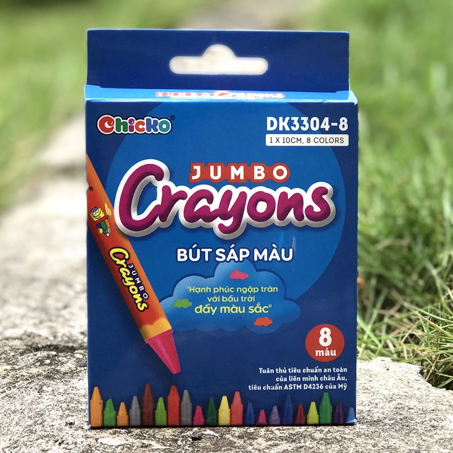 Bút Sáp Màu Duka: Bút Sáp Màu Jumbo Crayons (8 Màu) DK 3304 - 8