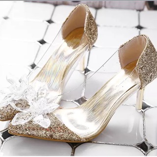 Giày đá cao gót công chúa lấp lánh bling bling