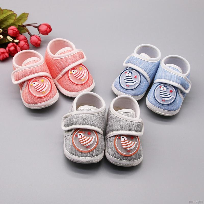 WALKERS Giày Vải Cotton Đế Mềm Hoạ Tiết Hoạt Hình Cho Bé Tập Đi