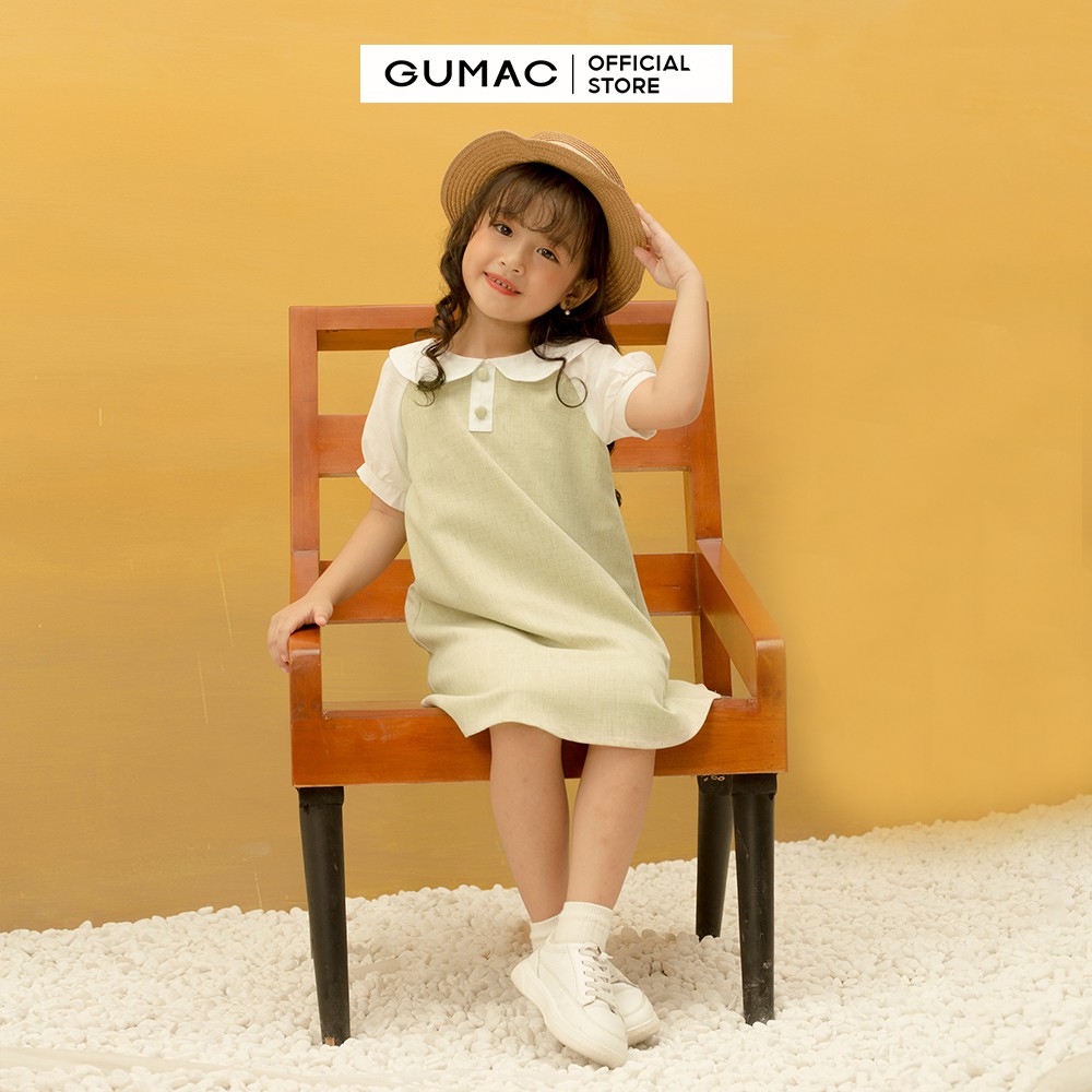 [Mã MABR07062 giảm 8% tối đa 50K đơn từ 249K] Đầm cổ sen 2 nút cho bé gái DKA10122 GUMAC | BigBuy360 - bigbuy360.vn