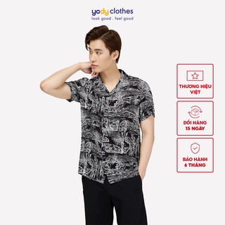 Áo sơ mi ngắn tay YODY thoáng khí họa tiết SCM4031