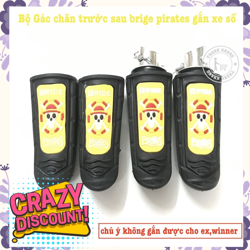 Bộ gác chân trước sau brige pirates gắn xe số màu vàng thanh khang 006001559