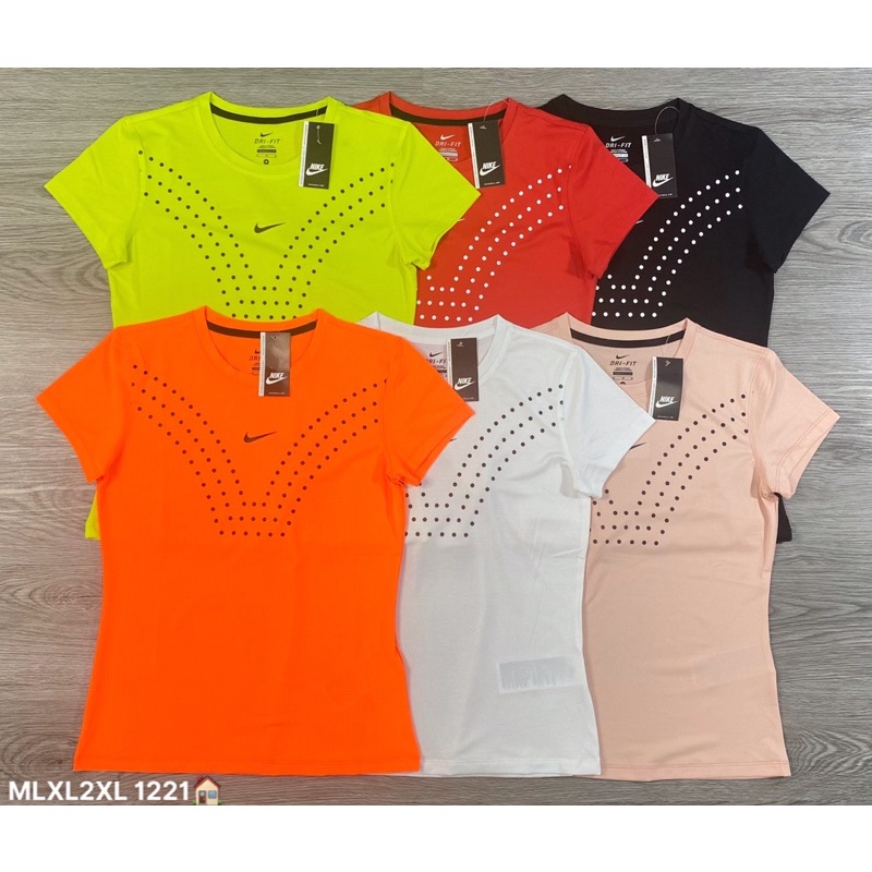 Áo cộc tay chấm bi vải thun mè thể thao tập gym yoga nữ siêu mềm mịn mát