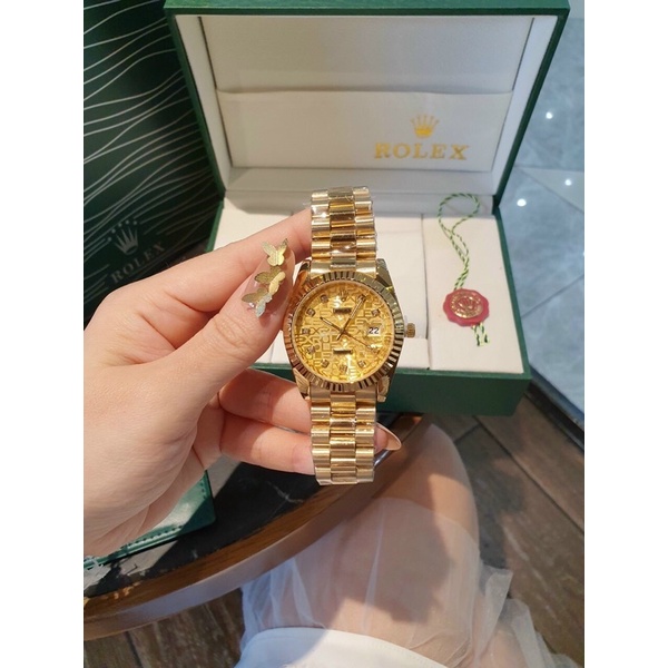Đồng hồ Rolex nữ mặt gân thời trang